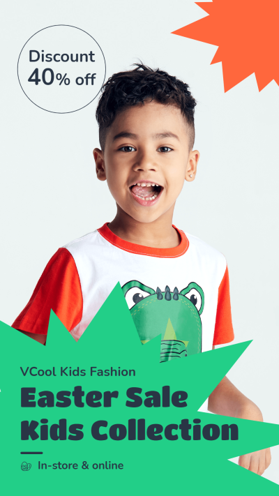 Circle Element Easter Children's Fashion Sale Promotion Ecommerce Story