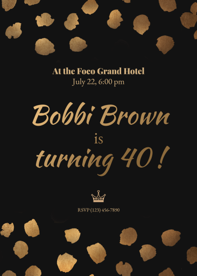Gold Crown Birthday Invitation letter