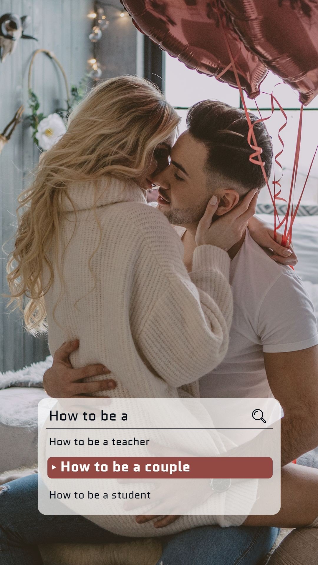 Literary Style Ballon Element Couple Moment Record iPhone interface simulation Instagram story