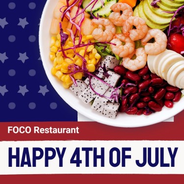 Independence Day Fourth Of July Poke Salad Healthy Food Restaurant Promotion Ecommerce Product Image