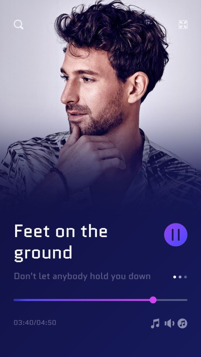 Simple Music Player Interface Simulation Beard Man Instagram story