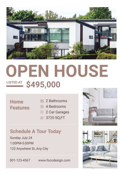Fashion Open House Listing For Sale Real Estate Flyer