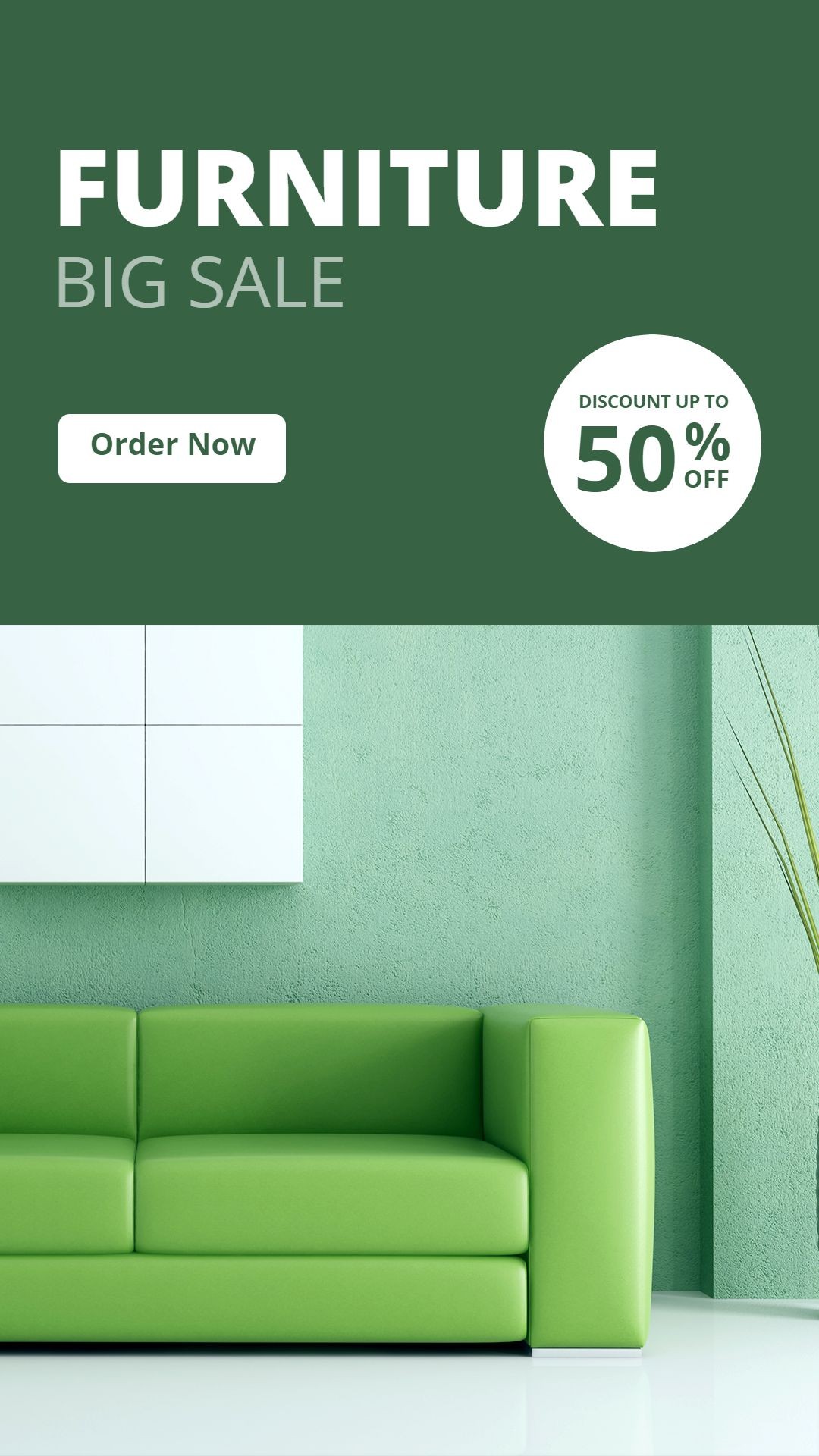 Green System Circle Element Simple Furniture Sale Promo Ecommerce Story预览效果