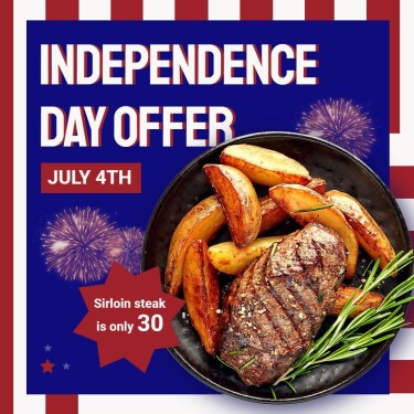 BBQ Steak Set Independence Day Fourth Of July Restaurant Discount Promotion Ecommerce Product Image