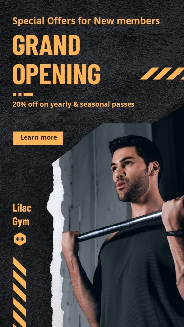 Gym Grand Opening New Store Promo Ecommerce Story