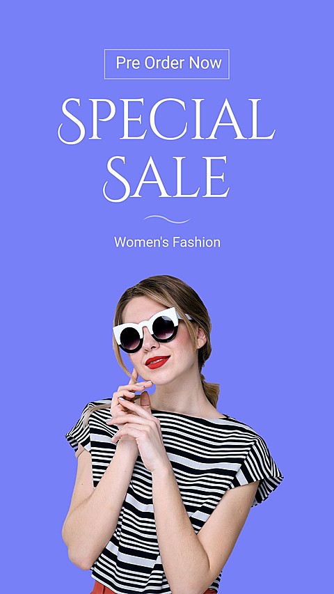 Purple Background Women's Fashion Sale Promotion Ecommerce Story