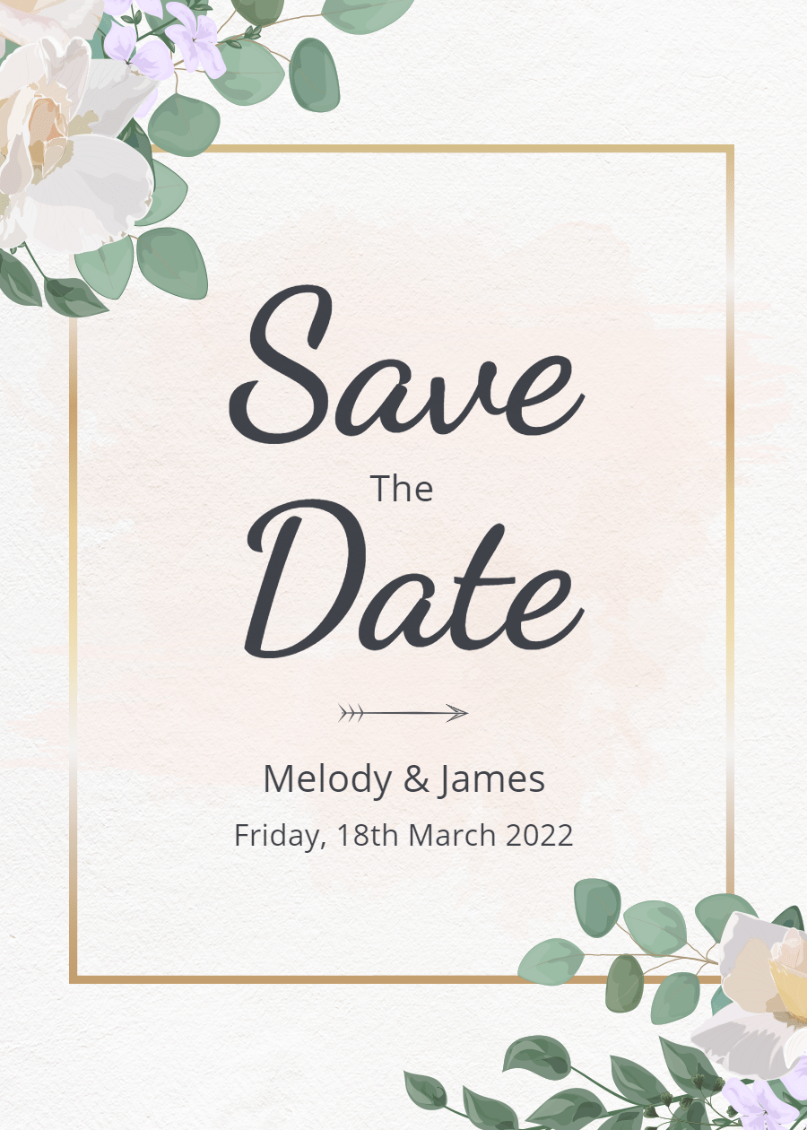 Minimalist Literary Style Gold Rectangle Element Wedding Greeting card