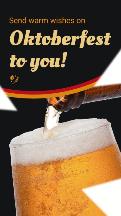 Simple Beers Illustration Oktoberfest Greeting Text Instagram Story