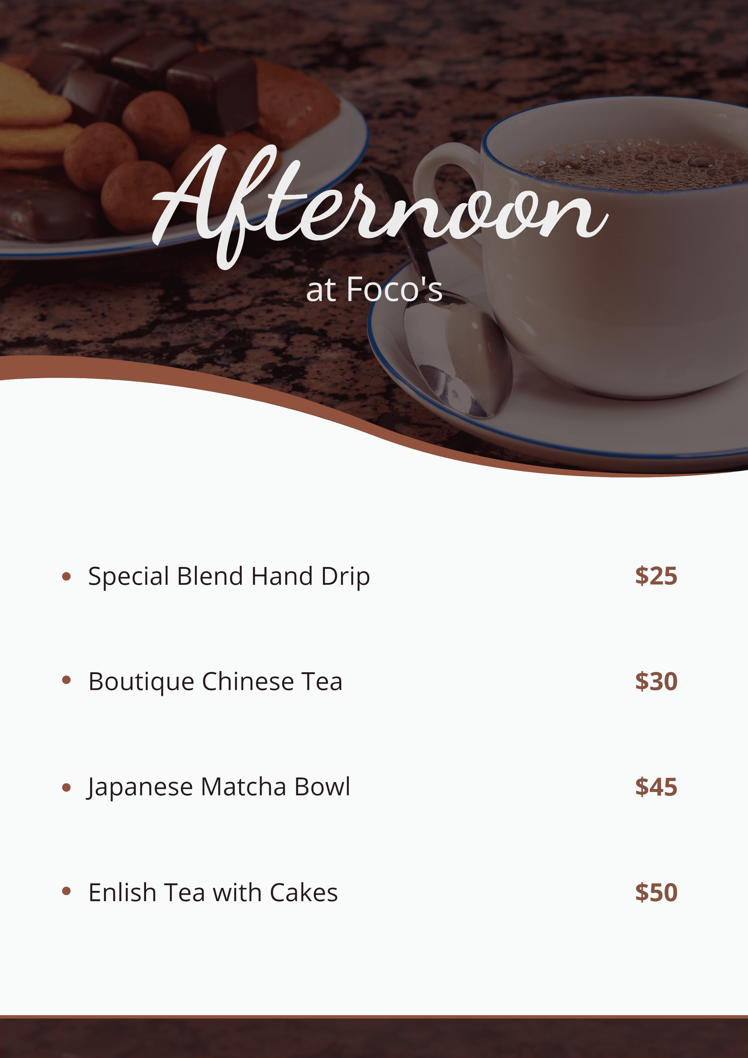 Simple Fashion Style Coffee Shop Propaganda Menu