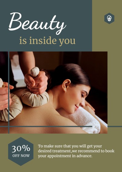 Literary Geometry Pattern Beauty Salon Promotion Advertising Poster