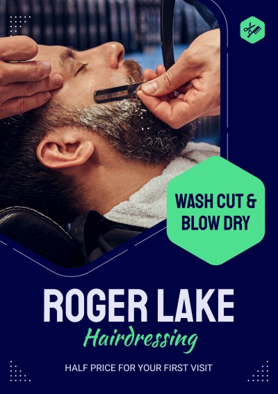 Men's Grooming Hair Salon Barber Shop Promotion Advertising Poster