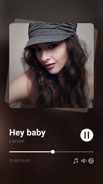 Fashion Music player interface simulation Cool Woman Show Instagram story