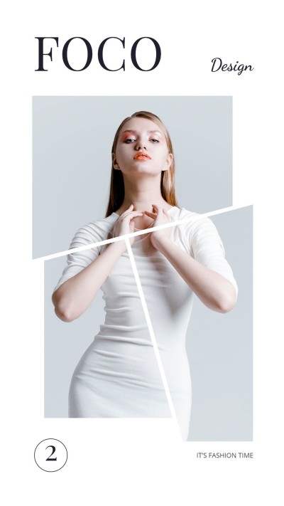 Minimalist Magazine cover style Circle Element Woman Personal Show Instagram story