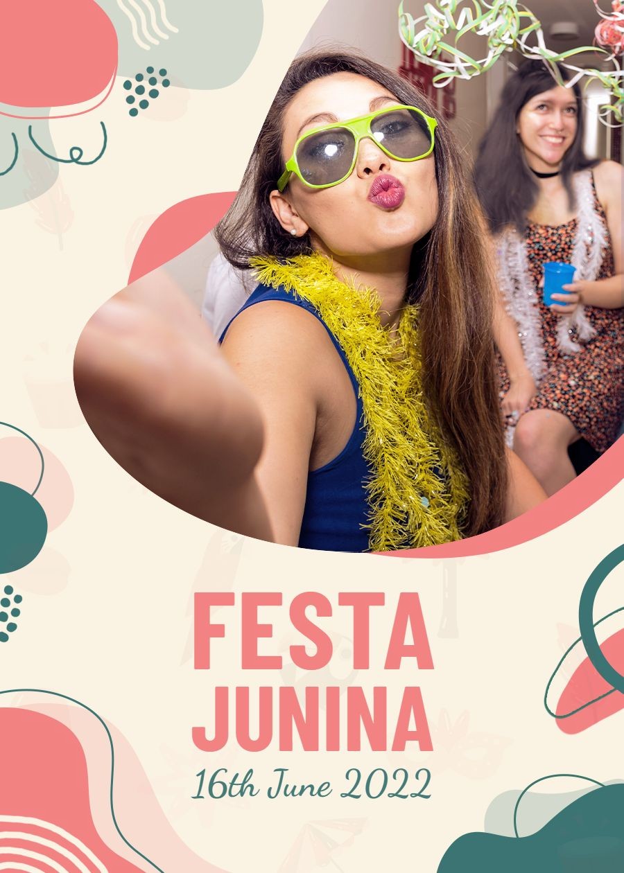 Fresh Hand Painted Color Block Element Festa Junina Card