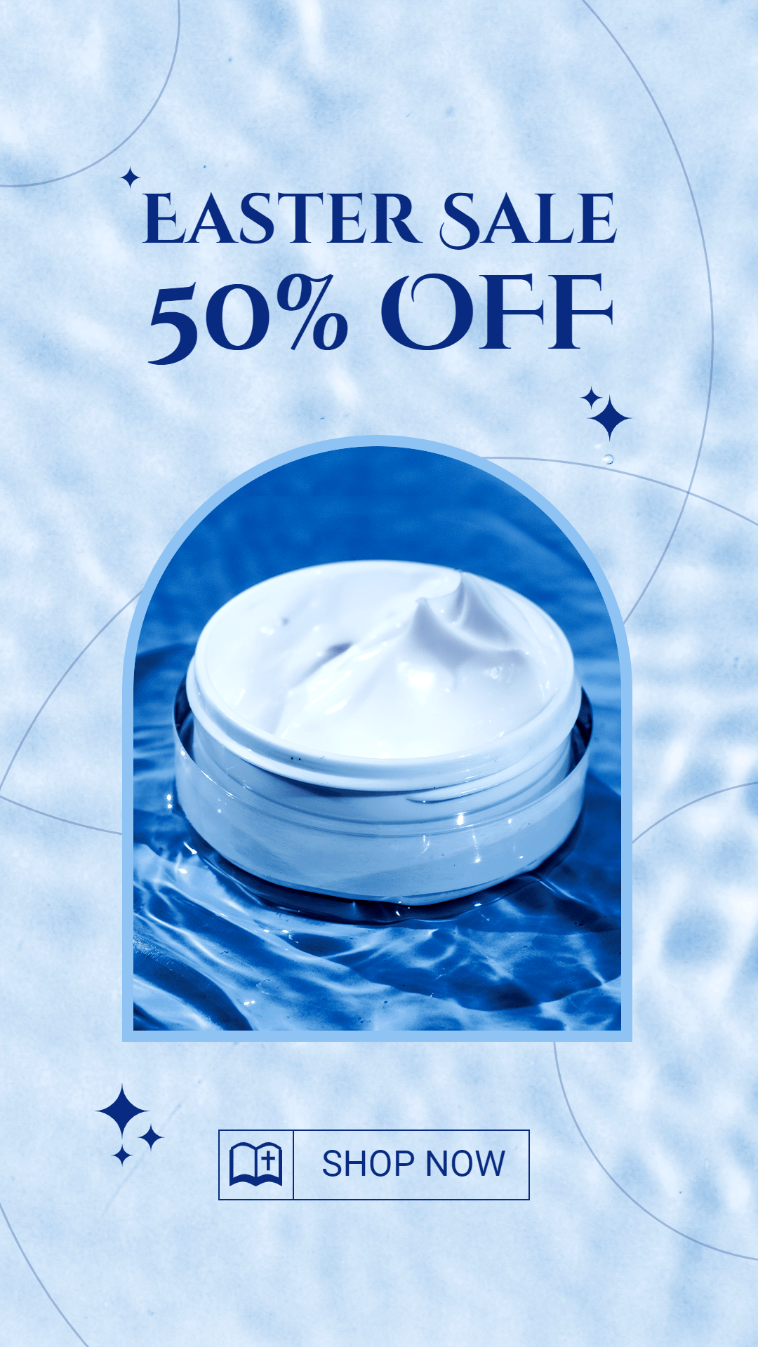 Water Wave Background Easter Skincare Cosmetics Sale Promotion Ecommerce Story预览效果