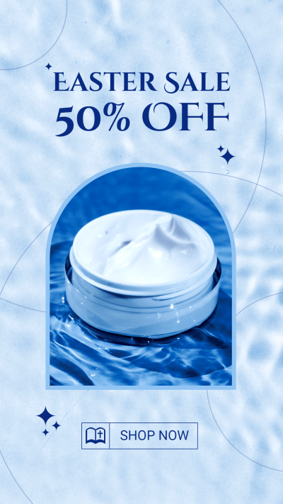 Water Wave Background Easter Skincare Cosmetics Sale Promotion Ecommerce Story