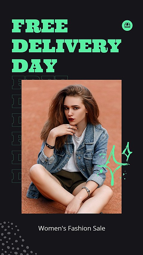 Graffiti Free Delivery Day Women's Fashion Sale Promotion Ecommerce Story