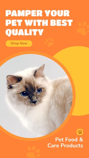 Footprint Icon Element Cute Style Pet Product Supplies Promo Ecommerce Story