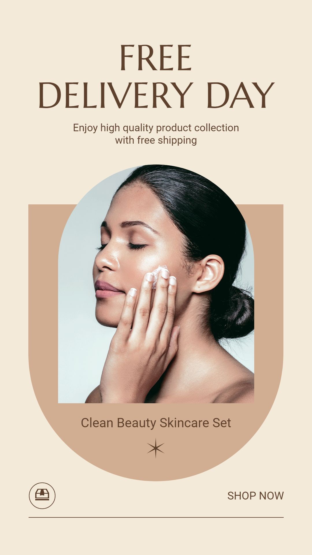 Free Delivery Day Skincare Cosmetics Sale Promotion Ecommerce Story预览效果