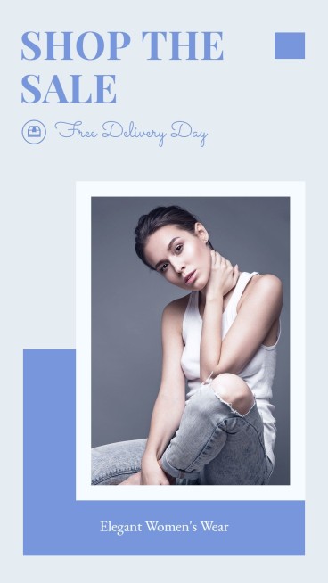 Circle Icon Element Free Delivery Day Women's Fashion Sale Promotion Ecommerce Story预览效果