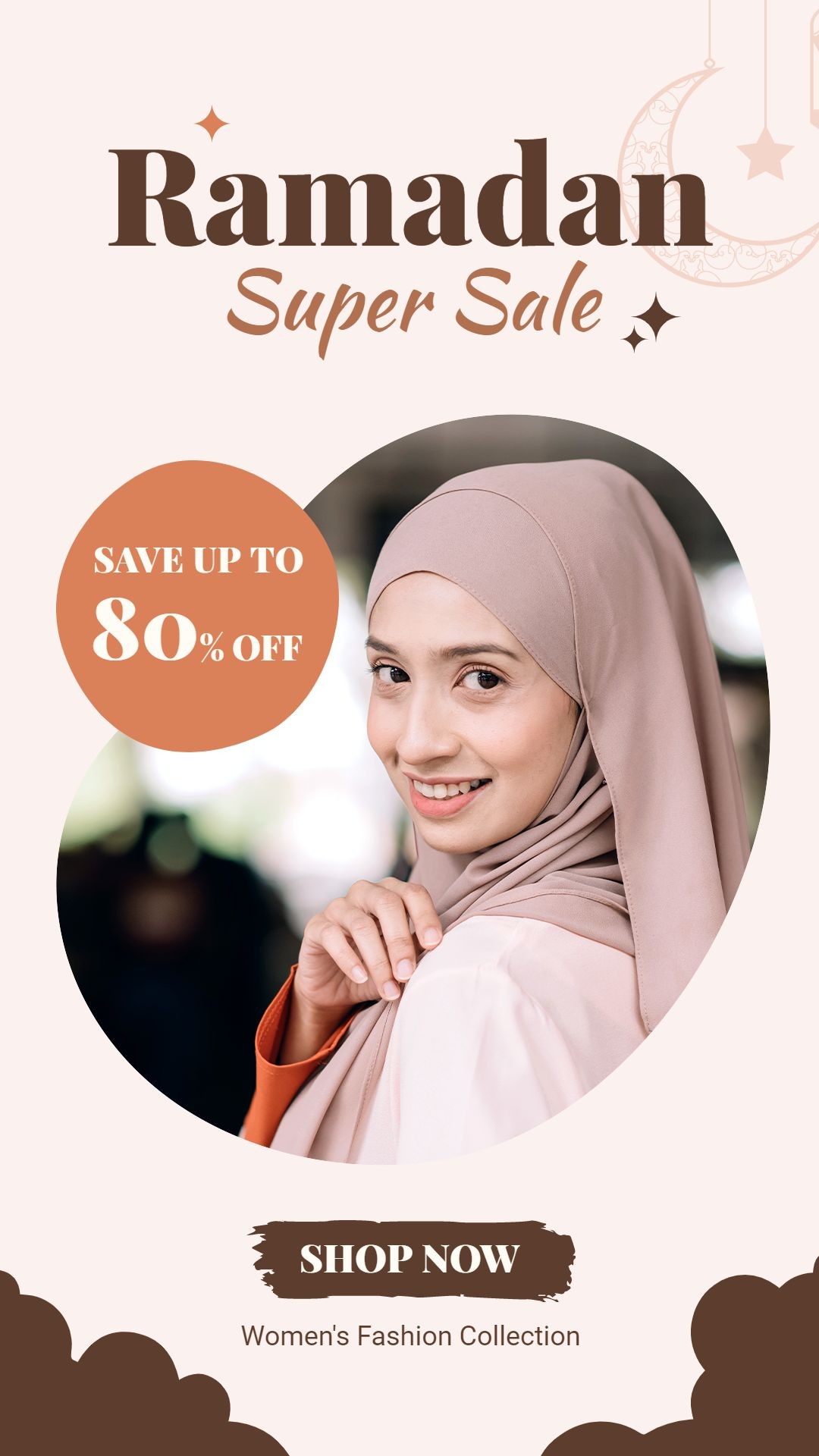 Brown Brush Element Eid Idul Ramadan Women's Fashion Sale Promotion Ecommerce Story预览效果