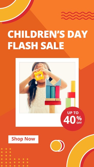 Wavy Line Children's Day Toy Hobby Handcraft Discount Sale Promo Ecommerce Story预览效果