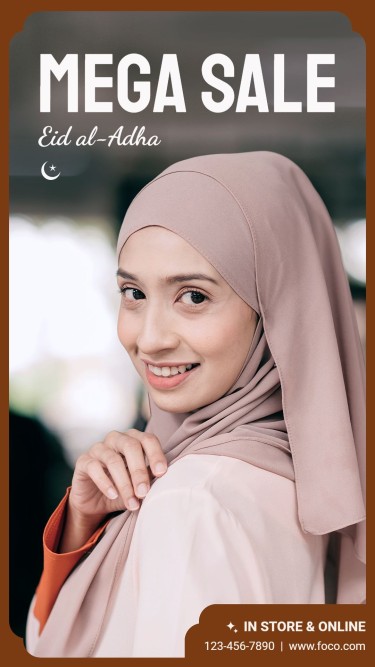 Stroke Element Eid Al-Adha Muslim Women's Fashion Discount Sale Promo Ecommerce Story