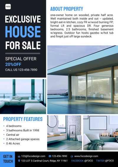 Fashion Typesetting House Listing For Sale Real Estate Flyer