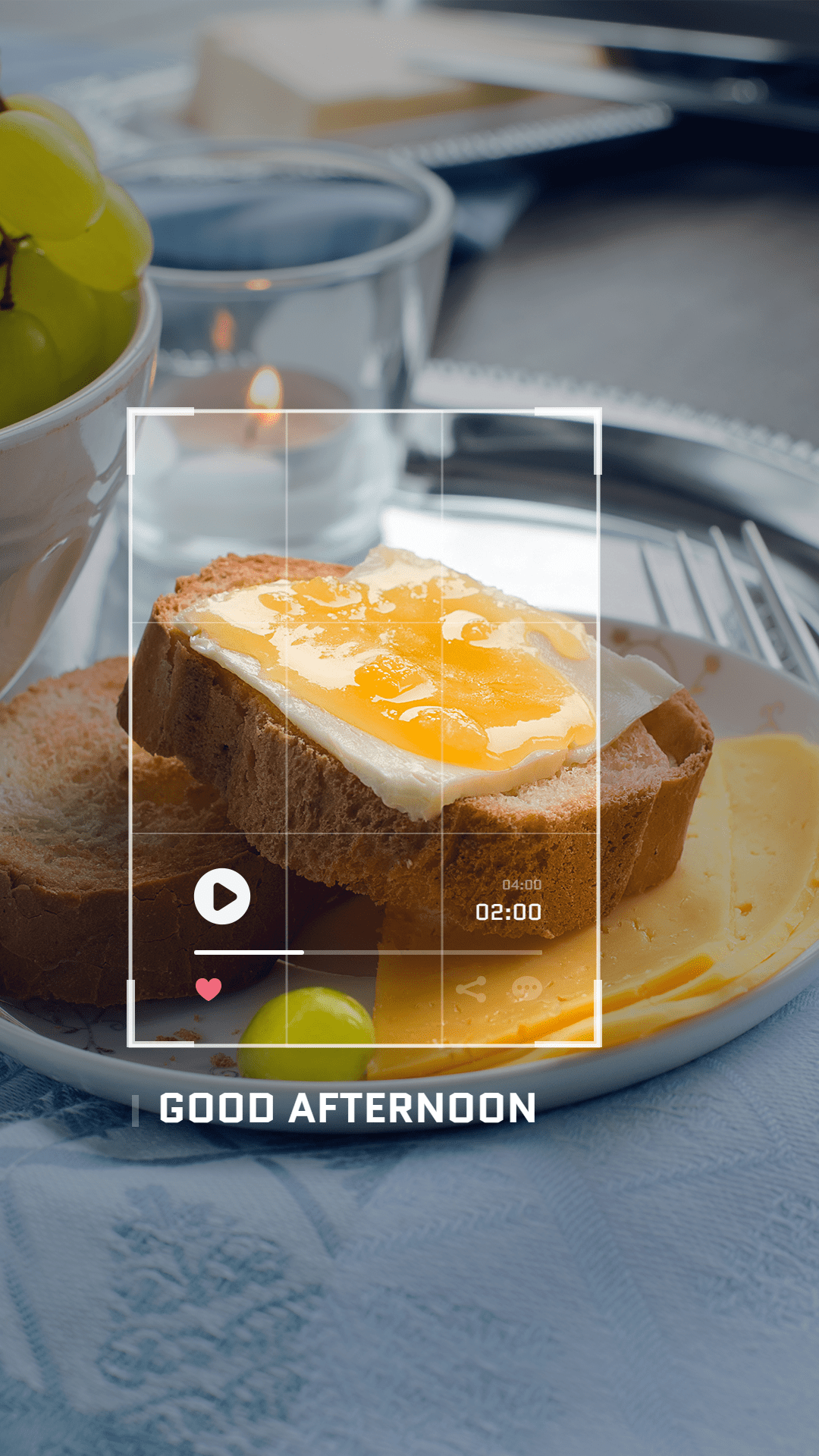 literary Bread Display Music player interface simulation Instagram story