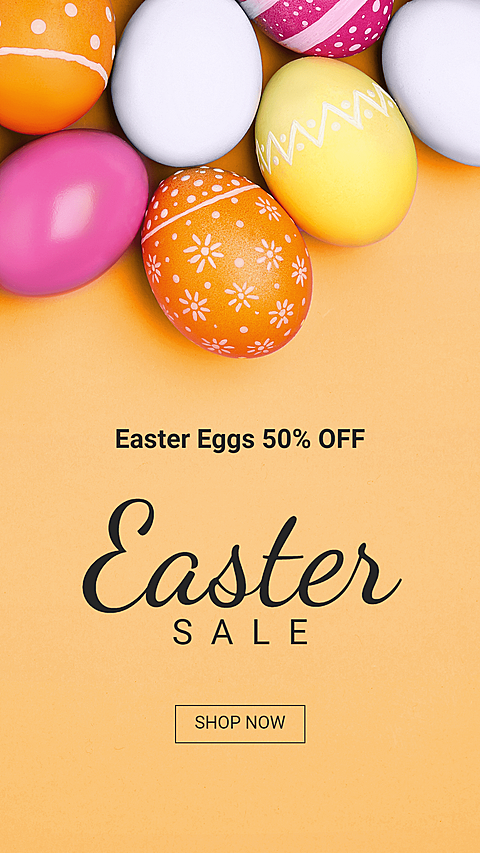 Rectangle Element Easter Egg Home Decorations Sale Promotion Ecommerce Story
