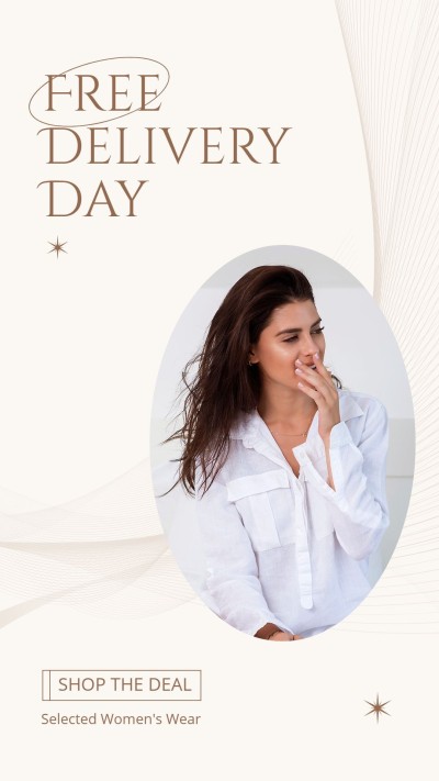 Rectangle Element Free Delivery Day Women's Fashion Sale Promotion Ecommerce Story