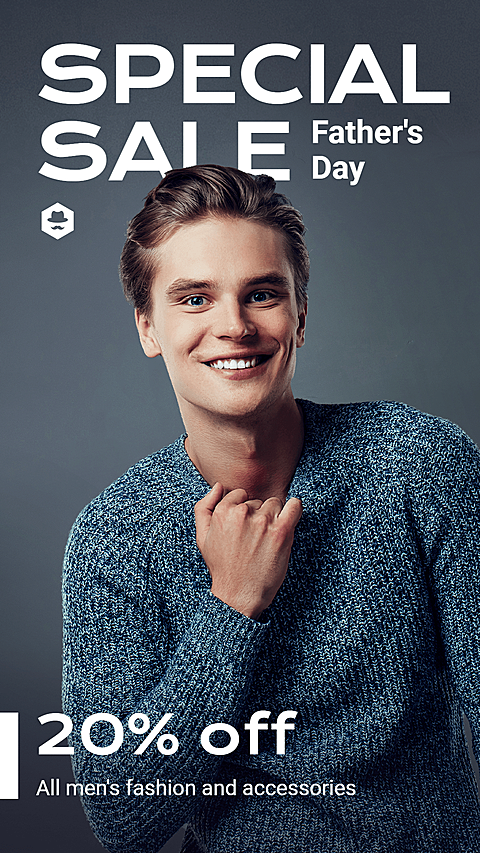 Sweater Smile Man Father's Day Men's Clothing Fashion Discount Sale Promo Ecommerce Story