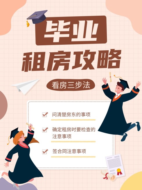 毕业租房攻略小红书配图预览效果