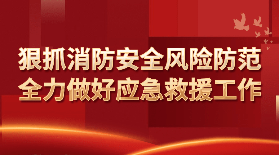 消防工作汇报党政民生横版海报banner预览效果