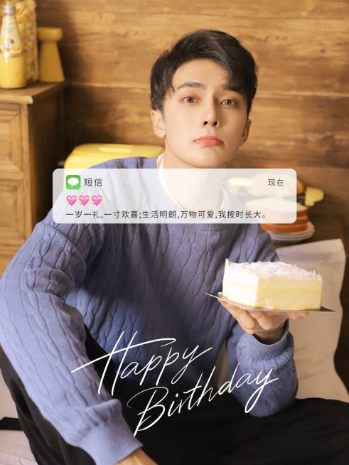 生日祝福模拟界面简约风plog模板预览效果