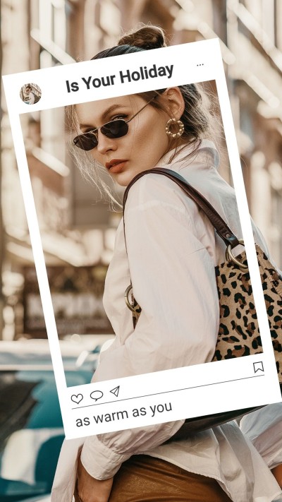 Fashion Polaroid style Interface Simulation Girl Instagram story 