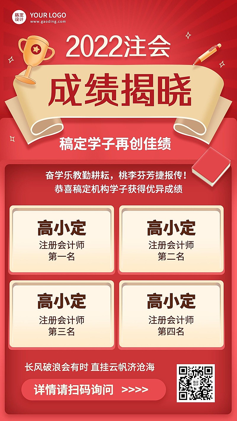 会计师成绩喜报海报