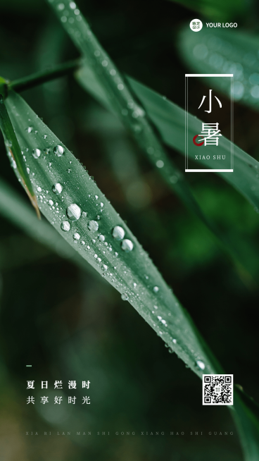 小暑节气祝福排版手机海报预览效果