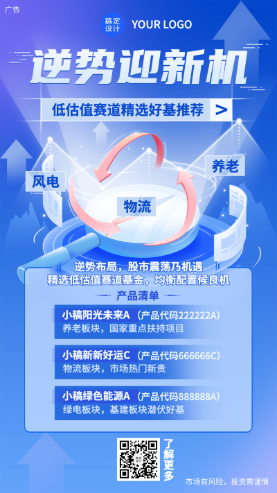金融保险基金产品介绍推荐营销创意海报
