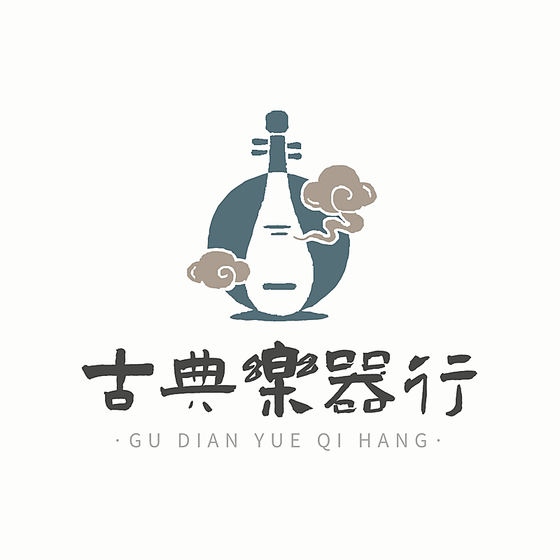 古风传统古典乐器logo设计