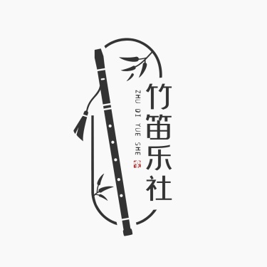 古风笛子乐器logo设计