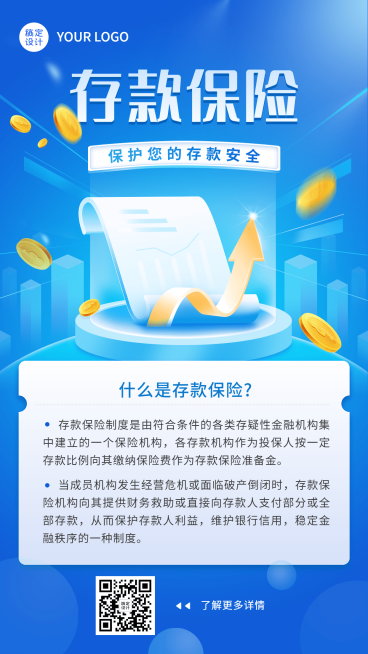 金融银行存款保险知识科普手机海报预览效果