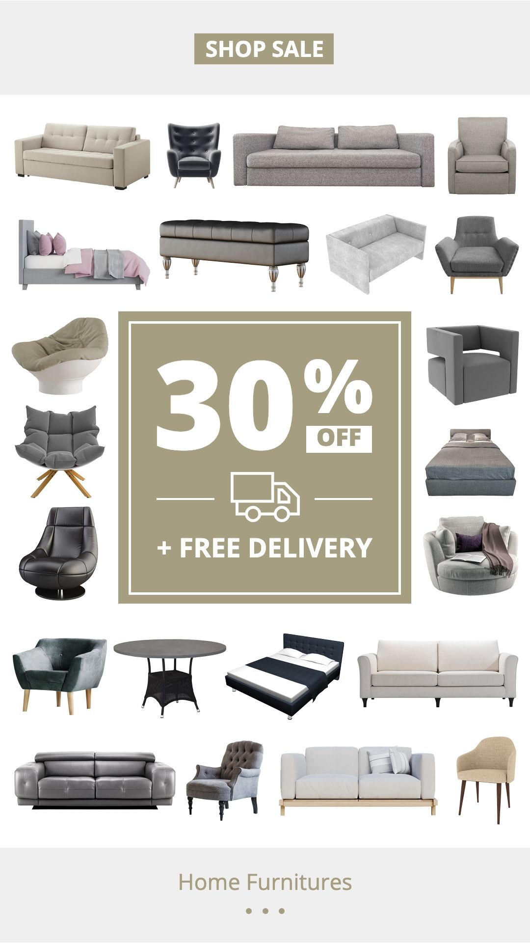 Free Delivery Day Home Furniture Sale Promotion Ecommerce Story预览效果