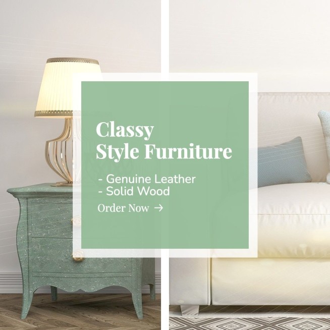 Green Square Sofa Display Furniture Promo Ecommerce Product Image预览效果