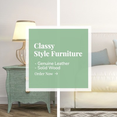 Green Square Sofa Display Furniture Promo Ecommerce Product Image