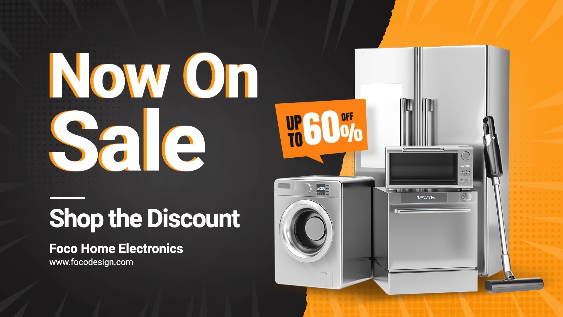 Home Electronic Appliances Discount Sale Promo Ecommerce Banner