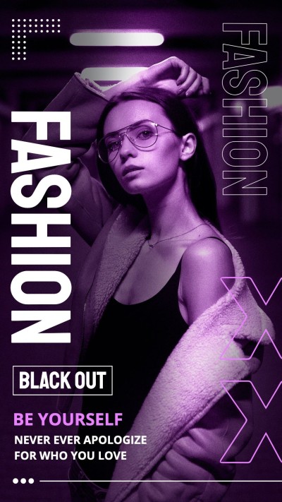 Neon Magazine Cover style Fashion Woman Personal Show Instagram story