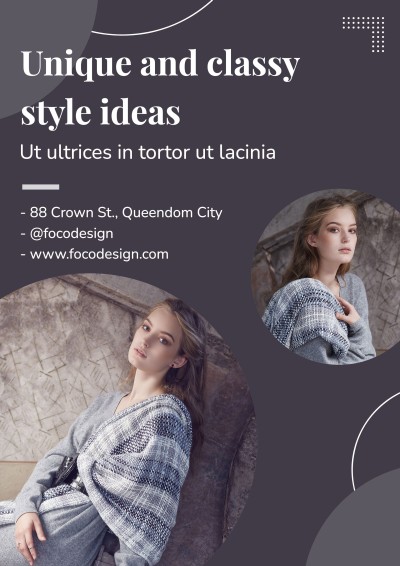 Simple Line Decorate Women's Fashion Boutique Store Advertising Flyer