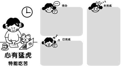 趣味创意打工人电脑分区壁纸