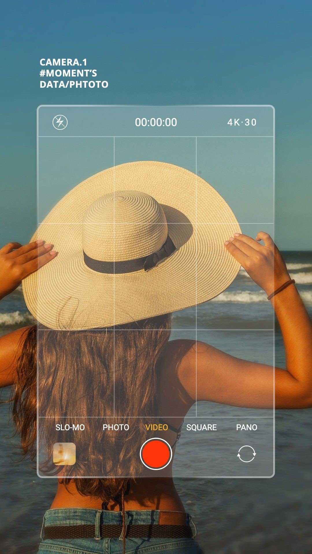 Literary Style Seaside Moment Record Camera interface simulation Instagram story